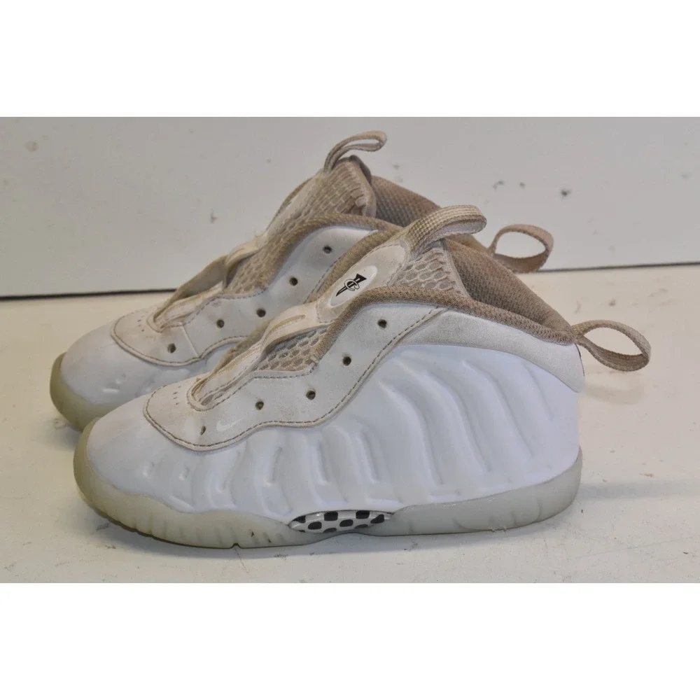 Nike Lilttle Posite One Triple White Sneakers Child Size 8C Hype Foam HQ1961-100